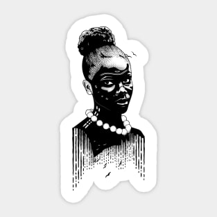 Pearl necklace girl Sticker